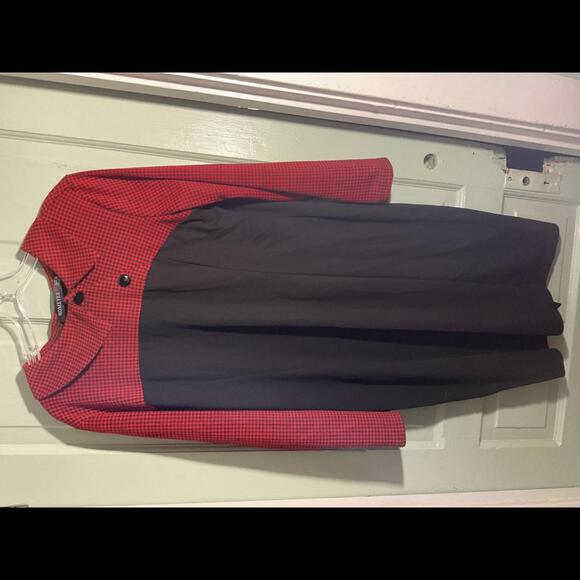 Vintage inspired -Homyee  Red and Black Dress with Peter Pan Collar XL - Picture 2 of 8